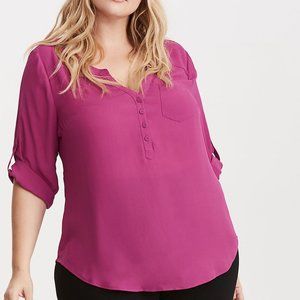 Torrid Georgette Pullover Surplice Blouse Size 1X